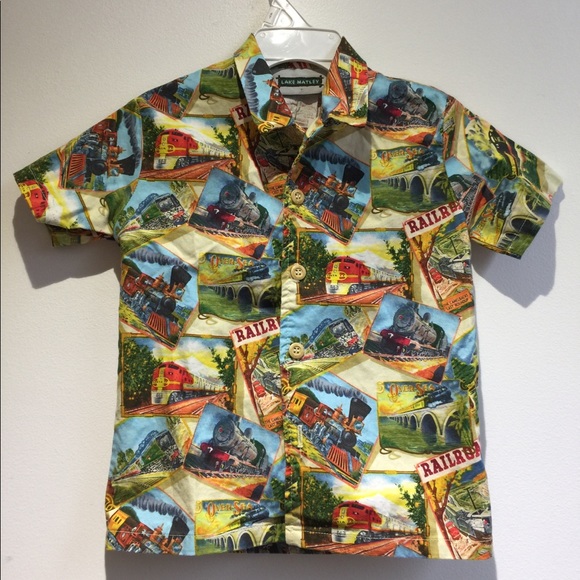 Lake Matley train shirt with khaki shorts set 3T - Picture 5 of 7